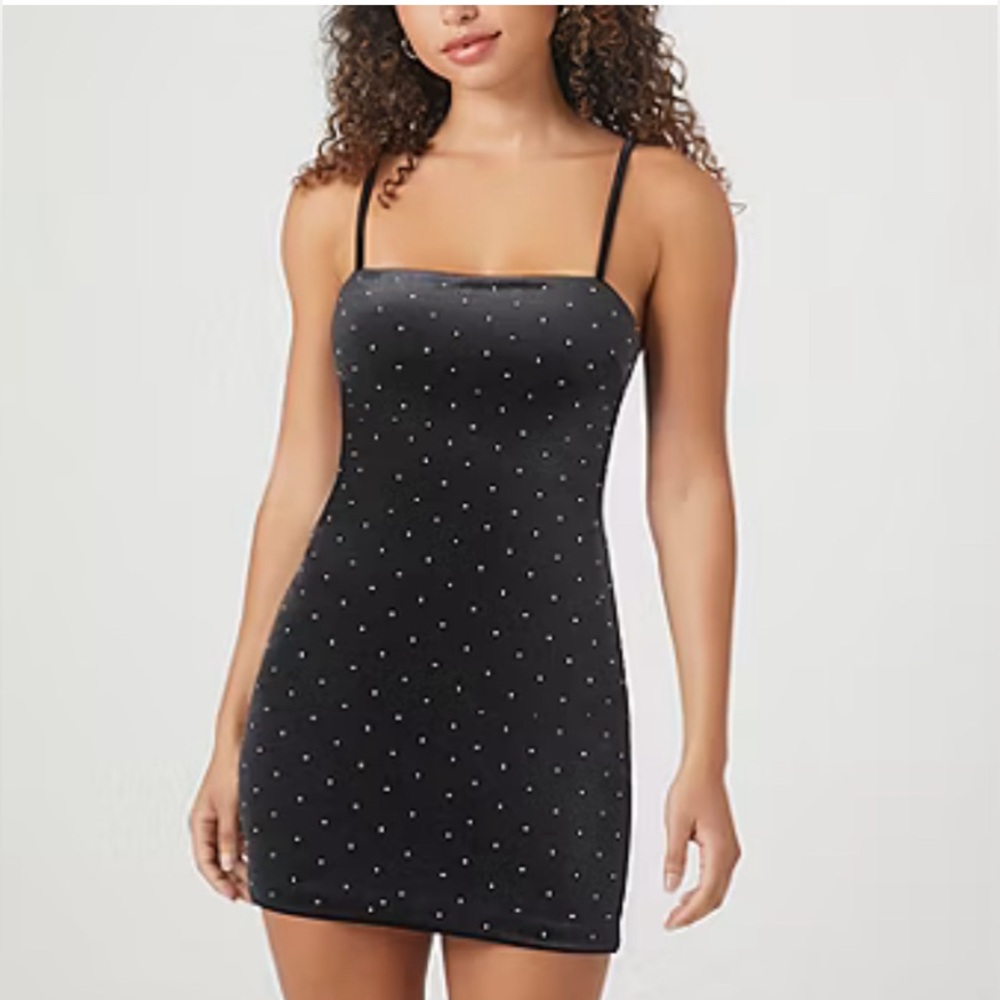 Forever 21 Black Mini Dress with Silver Accents